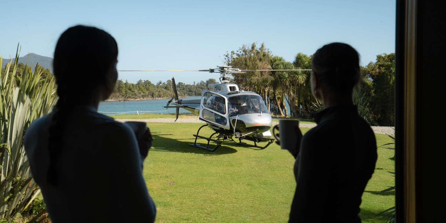 Enjoy helicopter transfers from Waitai Lodge to Milford Sound